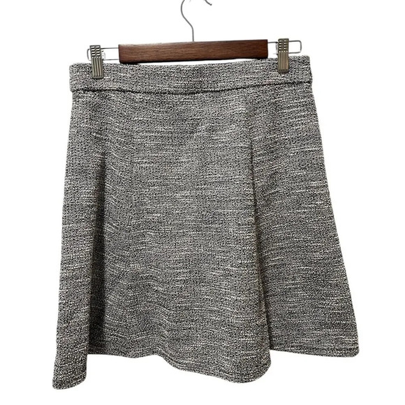 Loft Women's Textured Knit Fit Flare Flirty Skirt Size Small Black White NWT - Picture 9 of 10